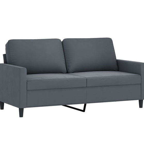 2-Sitzer-Sofa Dunkelgrau 140 cm Samt