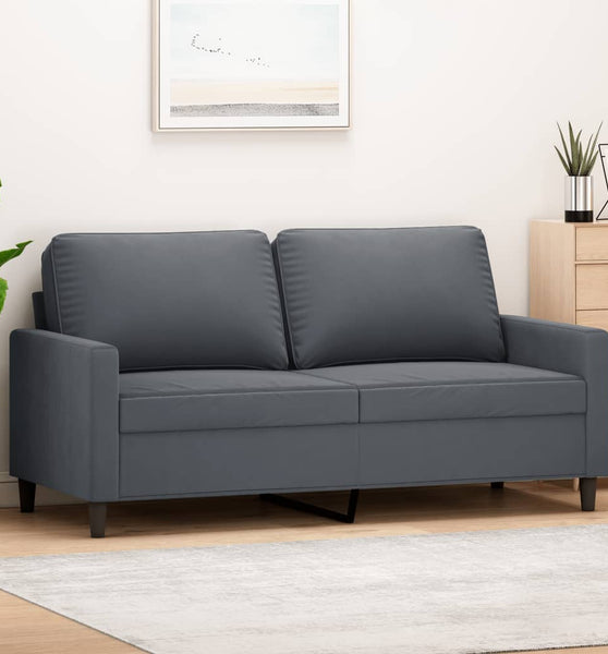 2-Sitzer-Sofa Dunkelgrau 140 cm Samt