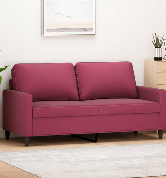2-Sitzer-Sofa Weinrot 140 cm Samt