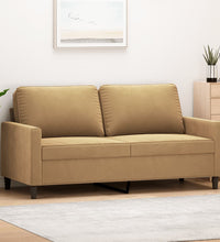 2-Sitzer-Sofa Braun 140 cm Samt