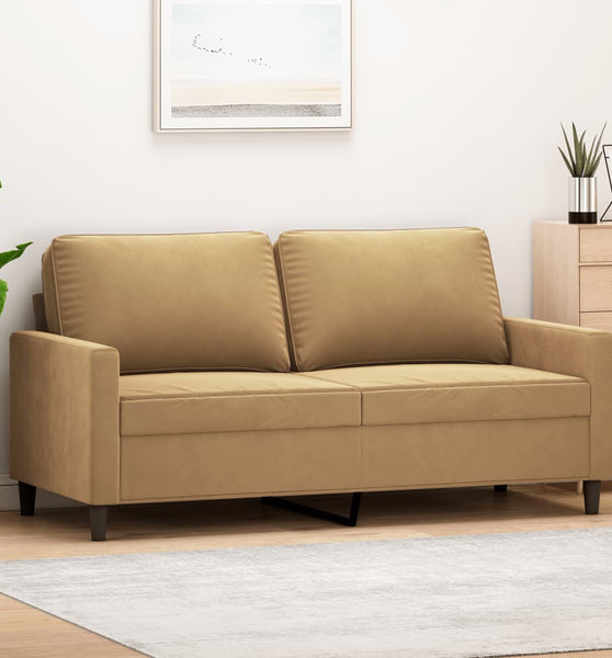 2-Sitzer-Sofa Braun 140 cm Samt