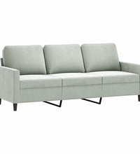 3-Sitzer-Sofa Hellgrau 180 cm Samt