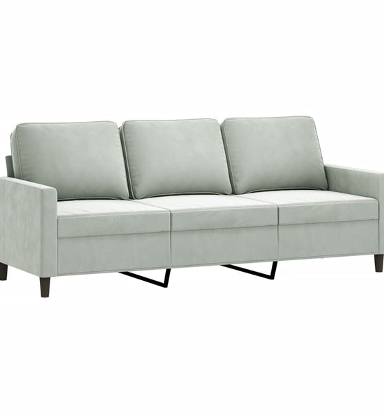 3-Sitzer-Sofa Hellgrau 180 cm Samt
