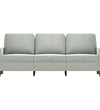 3-Sitzer-Sofa Hellgrau 180 cm Samt