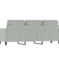 3-Sitzer-Sofa Hellgrau 180 cm Samt