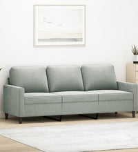 3-Sitzer-Sofa Hellgrau 180 cm Samt
