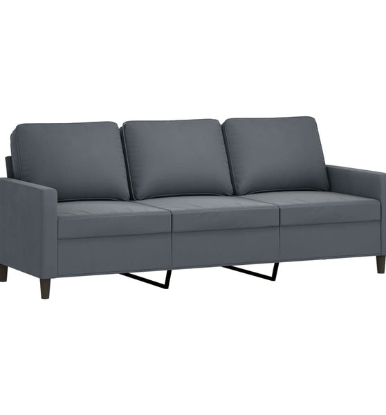 3-Sitzer-Sofa Dunkelgrau 180 cm Samt