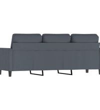 3-Sitzer-Sofa Dunkelgrau 180 cm Samt