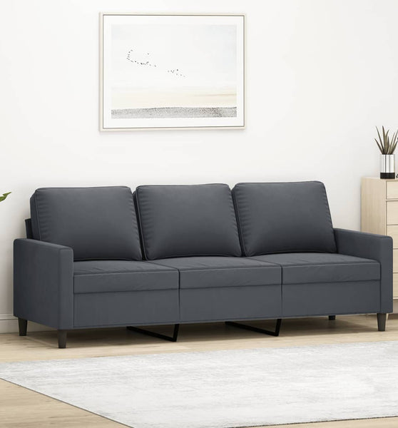 3-Sitzer-Sofa Dunkelgrau 180 cm Samt
