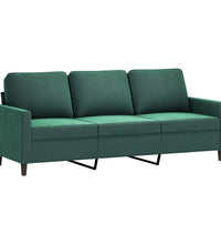 3-Sitzer-Sofa Dunkelgrün 180 cm Samt