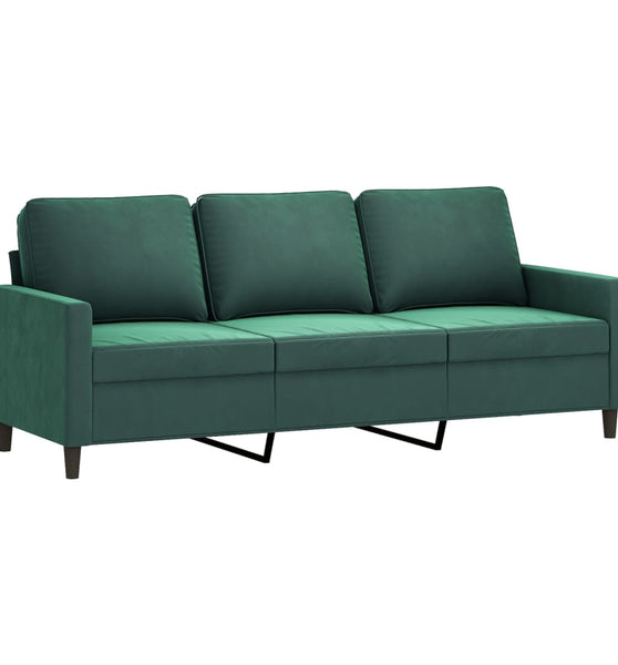 3-Sitzer-Sofa Dunkelgrün 180 cm Samt