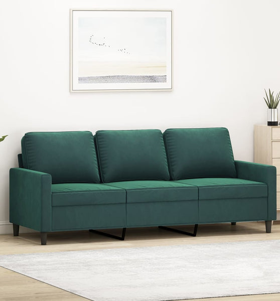 3-Sitzer-Sofa Dunkelgrün 180 cm Samt