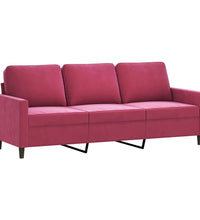 3-Sitzer-Sofa Weinrot 180 cm Samt