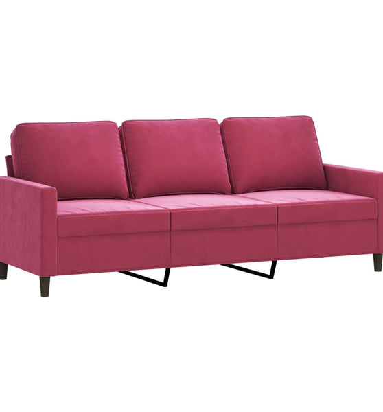 3-Sitzer-Sofa Weinrot 180 cm Samt