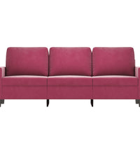 3-Sitzer-Sofa Weinrot 180 cm Samt