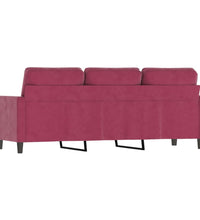 3-Sitzer-Sofa Weinrot 180 cm Samt