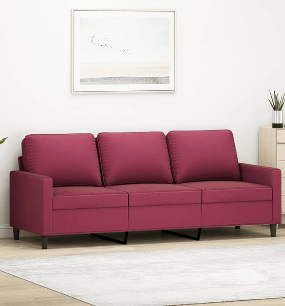 3-Sitzer-Sofa Weinrot 180 cm Samt