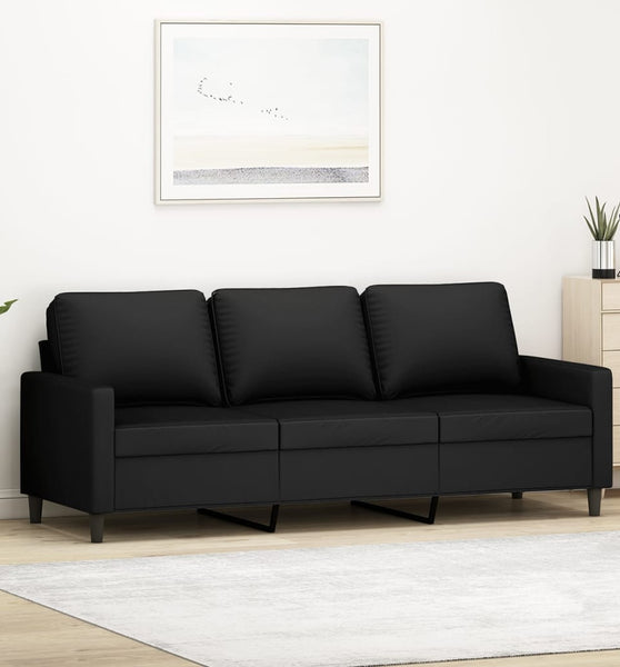 3-Sitzer-Sofa Schwarz 180 cm Samt
