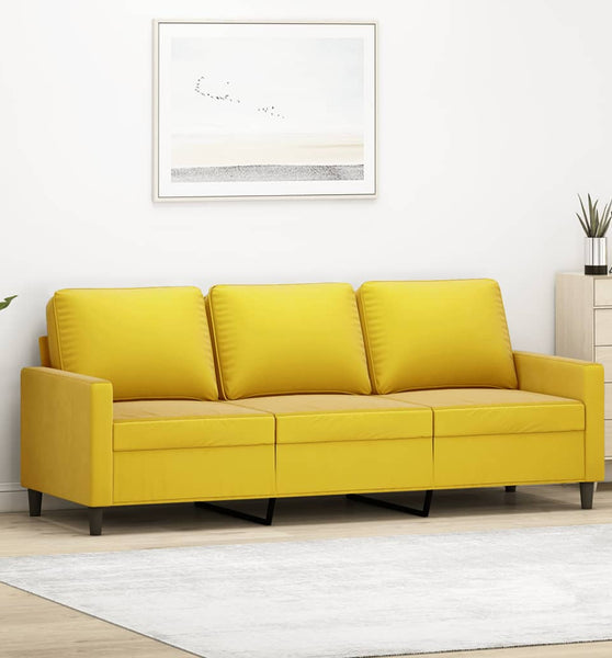 3-Sitzer-Sofa Gelb 180 cm Samt