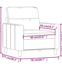 Sofasessel Dunkelgrau 60 cm Stoff