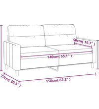 2-Sitzer-Sofa Dunkelgrau 140 cm Stoff
