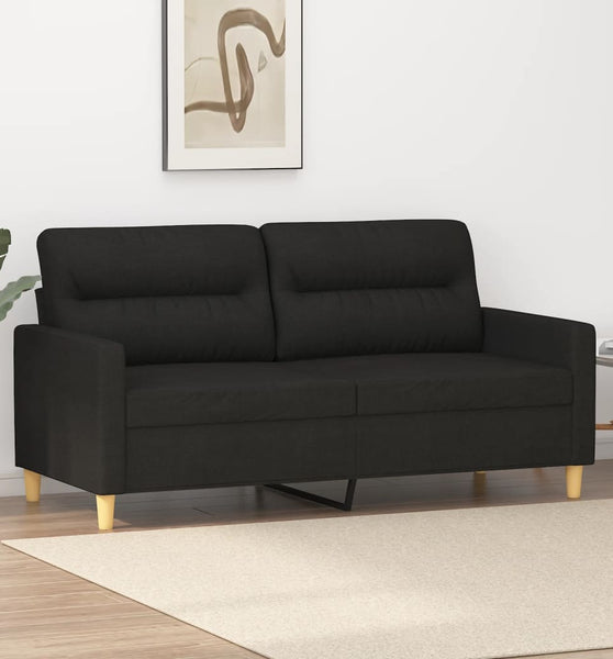 2-Sitzer-Sofa Schwarz 140 cm Stoff