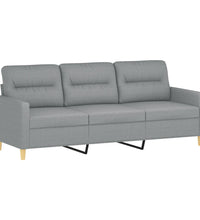3-Sitzer-Sofa Hellgrau 180 cm Stoff