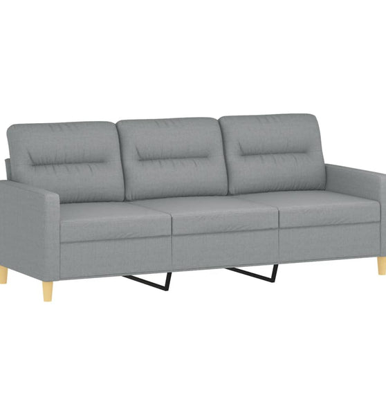 3-Sitzer-Sofa Hellgrau 180 cm Stoff