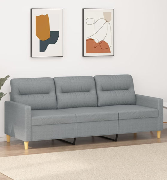 3-Sitzer-Sofa Hellgrau 180 cm Stoff