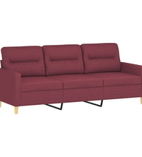 3-Sitzer-Sofa Weinrot 180 cm Stoff