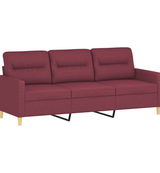 3-Sitzer-Sofa Weinrot 180 cm Stoff