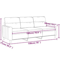 3-Sitzer-Sofa Weinrot 180 cm Stoff