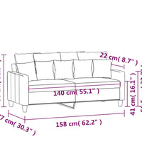 2-Sitzer-Sofa Dunkelgrau 140 cm Stoff