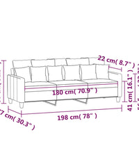 3-Sitzer-Sofa Hellgrau 180 cm Stoff