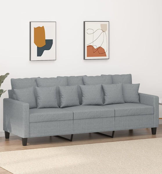 3-Sitzer-Sofa Hellgrau 180 cm Stoff