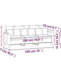 3-Sitzer-Sofa Dunkelgrau 180 cm Stoff