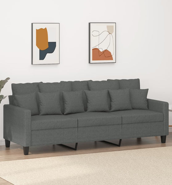 3-Sitzer-Sofa Dunkelgrau 180 cm Stoff