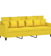 3-Sitzer-Sofa Hellgelb 180 cm Stoff