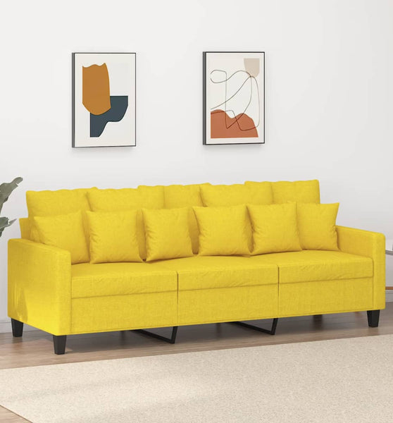 3-Sitzer-Sofa Hellgelb 180 cm Stoff