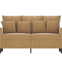 2-Sitzer-Sofa Braun 120 cm Samt