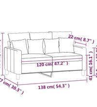 2-Sitzer-Sofa Braun 120 cm Samt