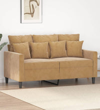 2-Sitzer-Sofa Braun 120 cm Samt