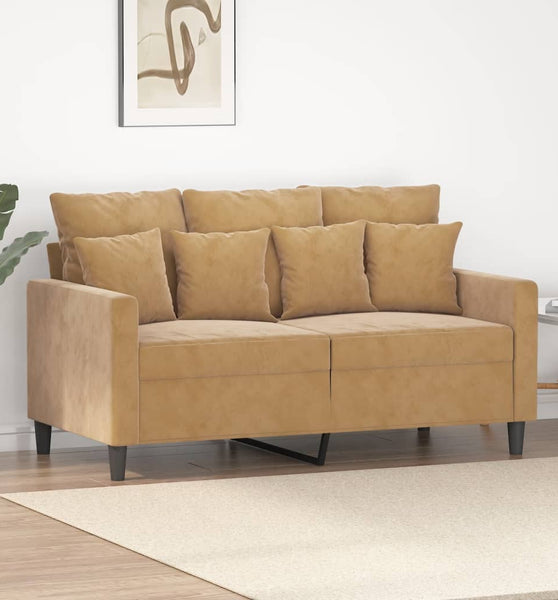 2-Sitzer-Sofa Braun 120 cm Samt