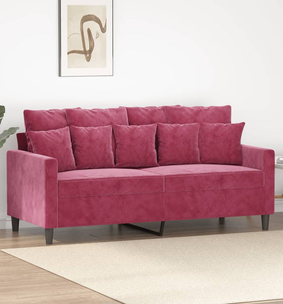 2-Sitzer-Sofa Weinrot 140 cm Samt