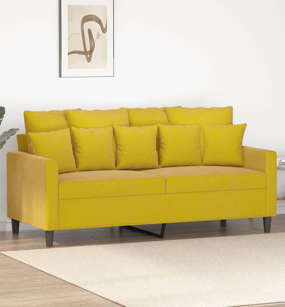 2-Sitzer-Sofa Gelb 140 cm Samt
