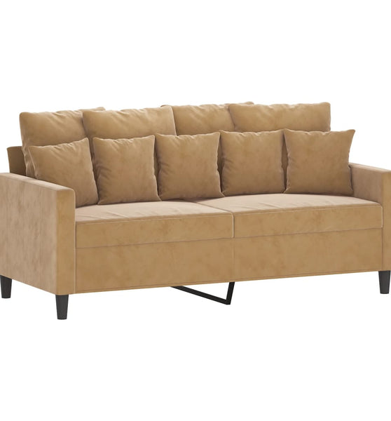 2-Sitzer-Sofa Braun 140 cm Samt