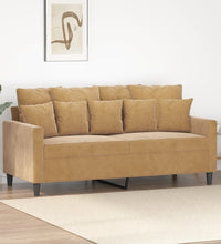 2-Sitzer-Sofa Braun 140 cm Samt