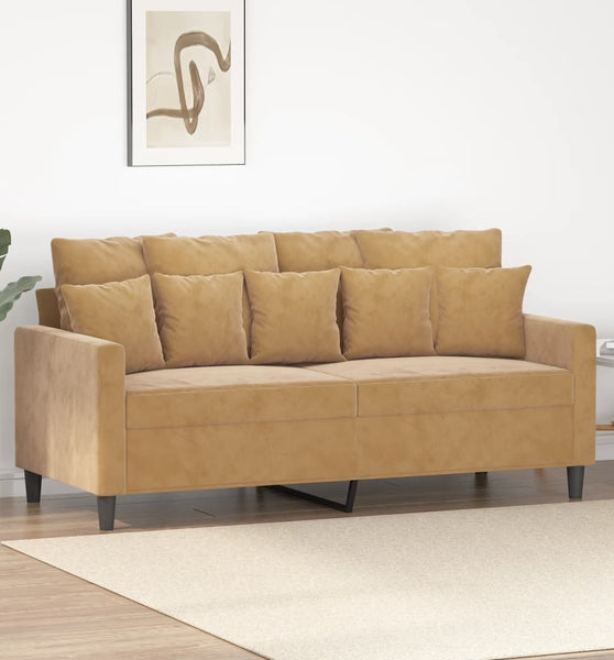 2-Sitzer-Sofa Braun 140 cm Samt