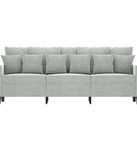 3-Sitzer-Sofa Hellgrau 180 cm Samt