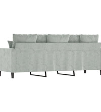 3-Sitzer-Sofa Hellgrau 180 cm Samt